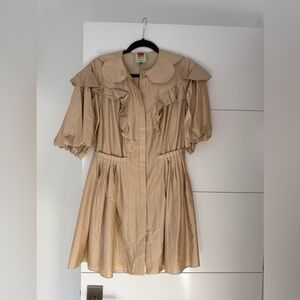 FARM Rio Beige Long Sleeve Dress